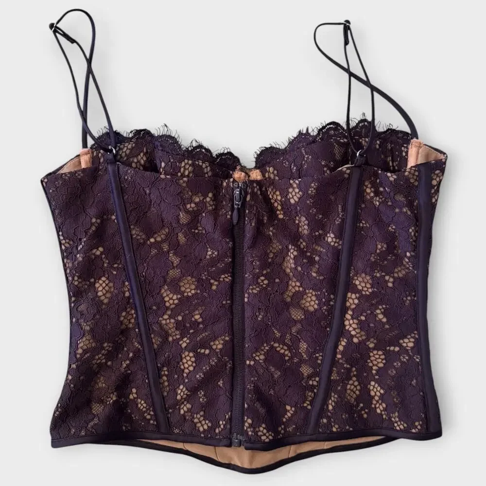 NEW HOUSE OF CB Mila Night Shade Lace Underwired Corset Size Medium - Picture 7 of 12